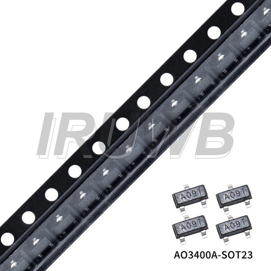 100 pièces SOT - 23 SMD Transistor à effet de champ AO3400 AO3400A 3400 A09T canal N MOS - FET nouveau original - electronique val - alain