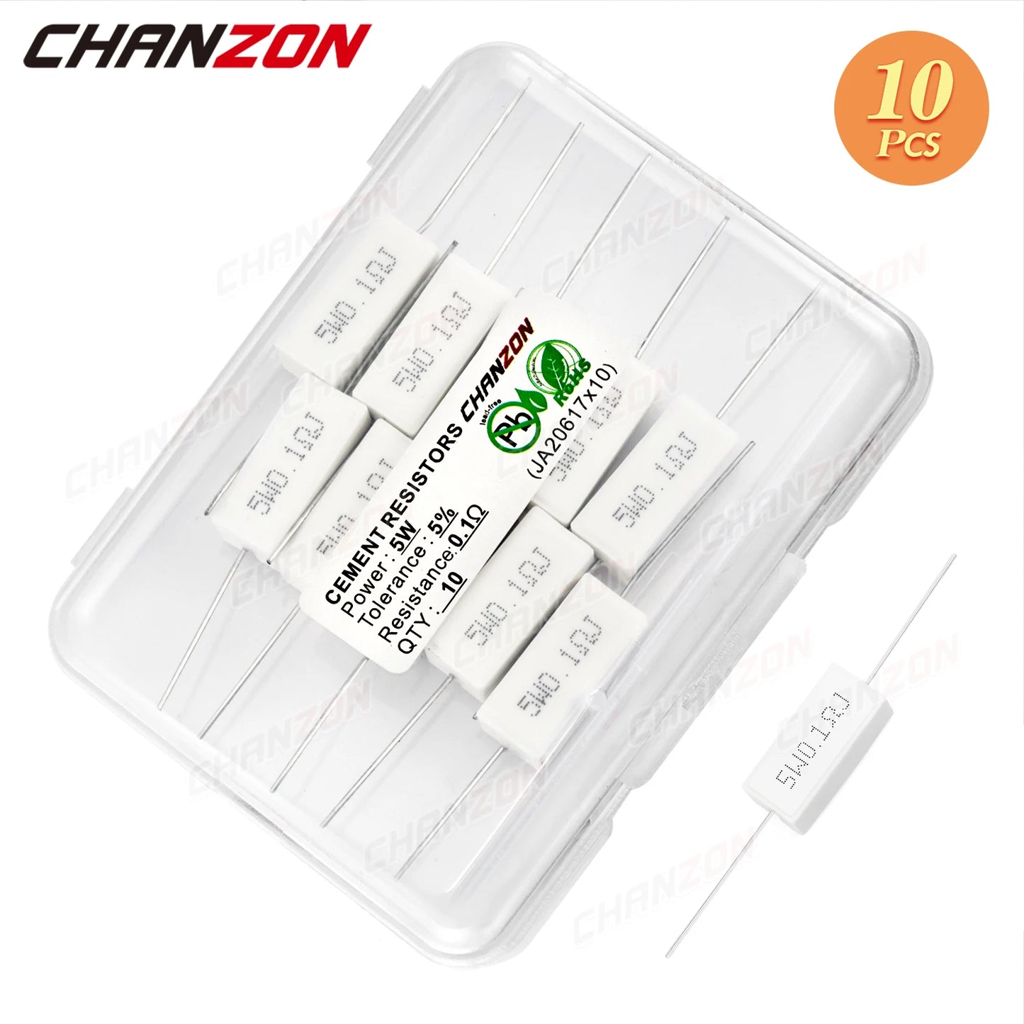 10 pièces 5W 5% résistances bobinées de ciment 0.22 0.33 0.47 50 100 330 1K 10K Ohms 5Watt résistance en céramique enroulée de fil fixe inductif
