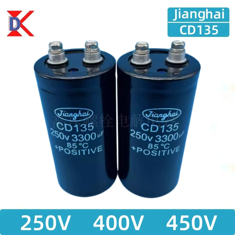 JiangHai-Boulon de puzzles électrolytiques Inverter, 250V, 400V, 450V, 1000UF, 1500UF, 1800UF, 2000UF, 2200UF, 2700UF, 3300UF, 3900UF, 4700UF 5600UF 6800UF 8200UF 10000UF 12000UF 15000UF 22000UF 33000UF