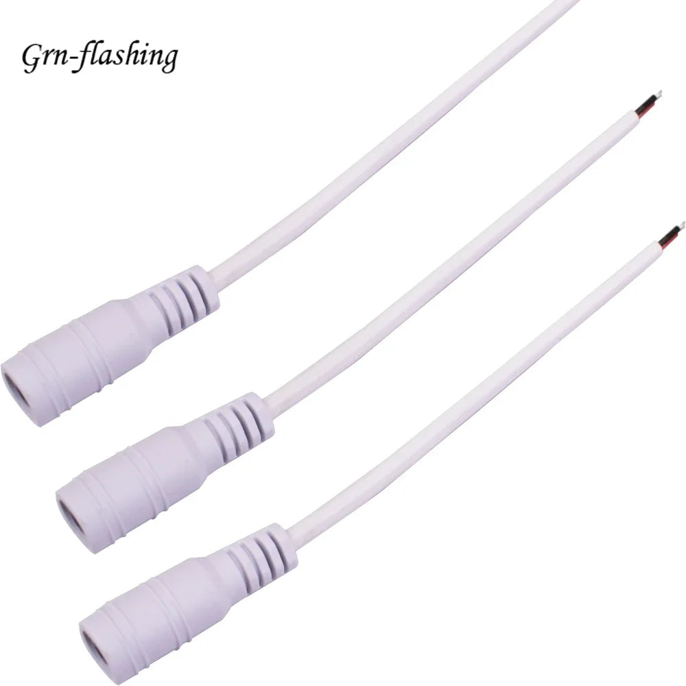 Câble d'Alimentation Mâle et Femelle de 5/10x5.5mm, Connecteur d'Adaptateur Jack pour CCTV, Document Unique 2.1, 3528, Bande Lumineuse LED, 1/5050 Pièces