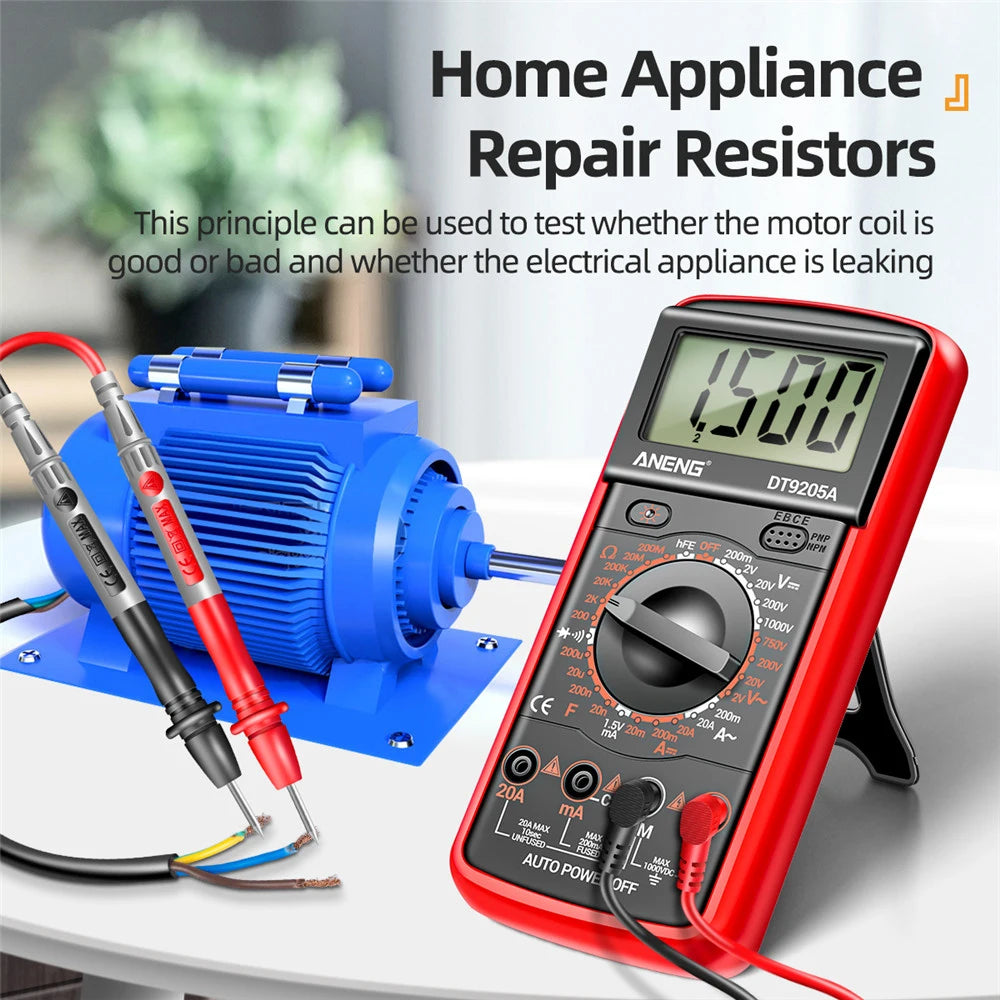 Multimètre professionnel numérique DT9205A DMM, hFE AC DC, tension, courant 1000V 20A, capacité, résistance, testeur de Diode de continuité