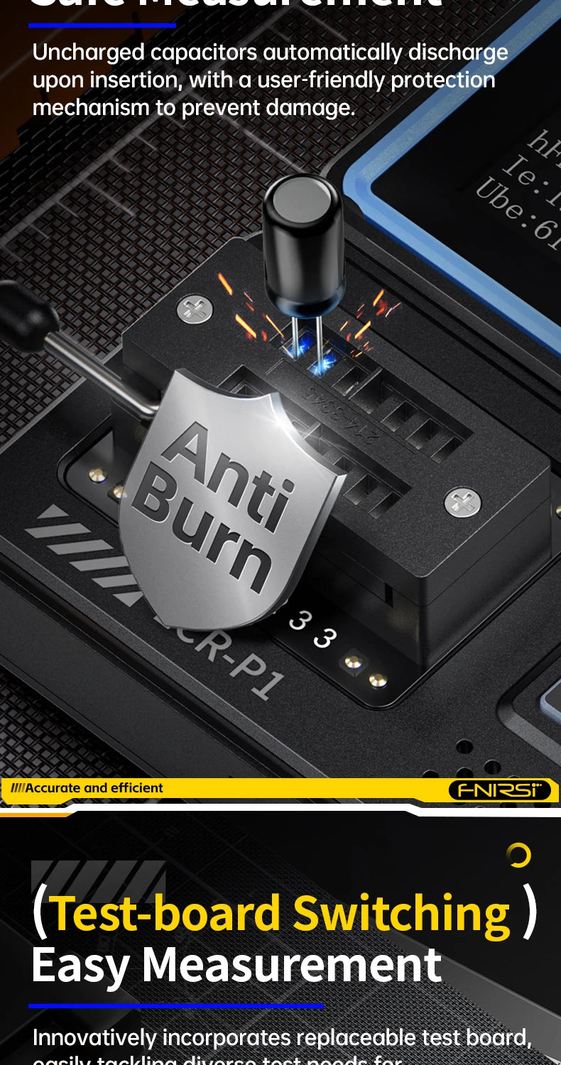 FNIRSI LCR-P1 testeur de Transistor Diode Triode capacité résistance LCR ESR mètre MOSFET NPN PNP SMD testeur multifonction