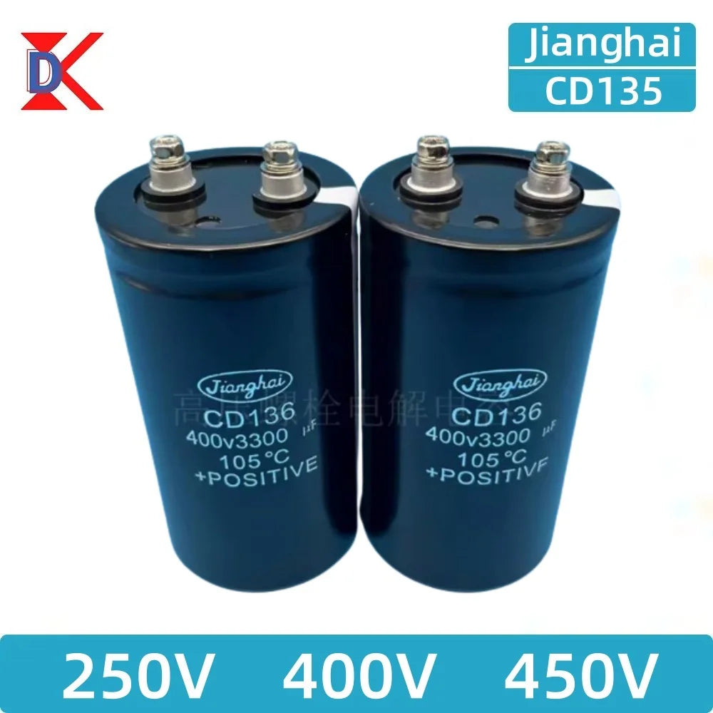JiangHai-Boulon de puzzles électrolytiques Inverter, 250V, 400V, 450V, 1000UF, 1500UF, 1800UF, 2000UF, 2200UF, 2700UF, 3300UF, 3900UF, 4700UF 5600UF 6800UF 8200UF 10000UF 12000UF 15000UF 22000UF 33000UF