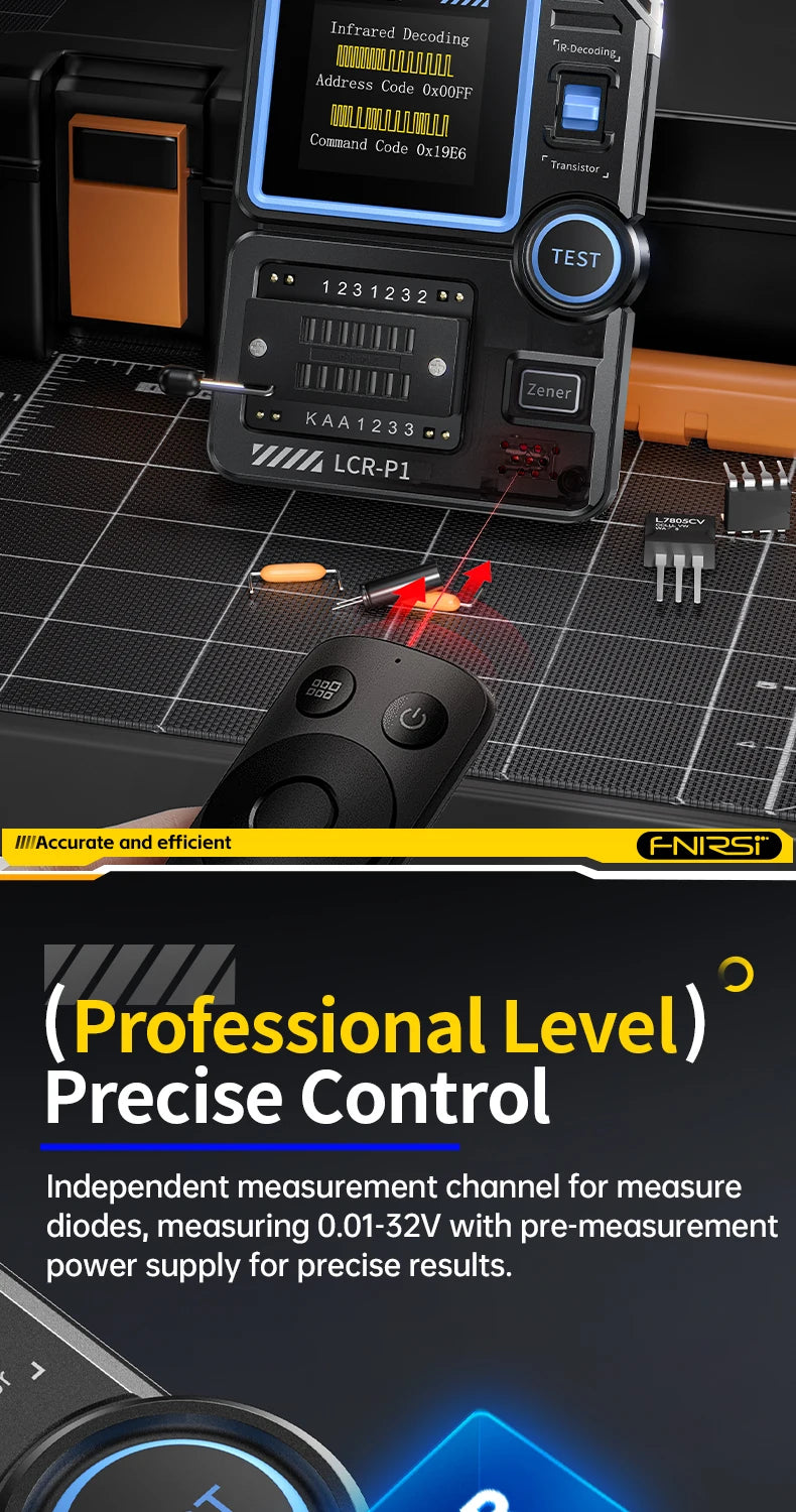 FNIRSI LCR-P1 testeur de Transistor Diode Triode capacité résistance LCR ESR mètre MOSFET NPN PNP SMD testeur multifonction