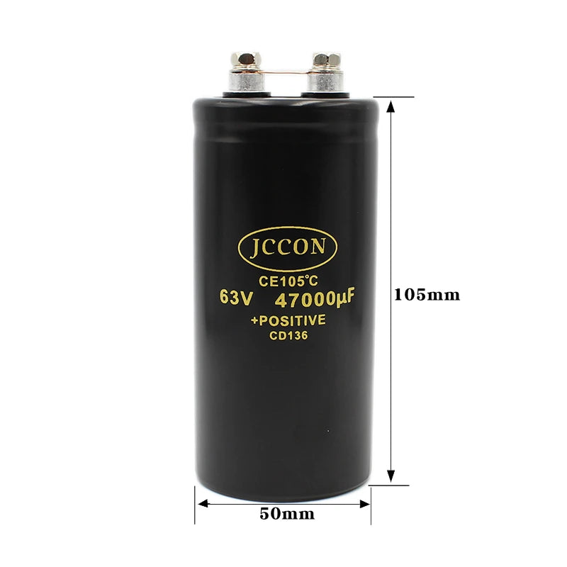 1 pièces 63v 22000uf 63v 47000uf nouveau condensateur à montage sur boulon JCCON adapté aux onduleurs/Machine à souder/grands condensateurs à vis