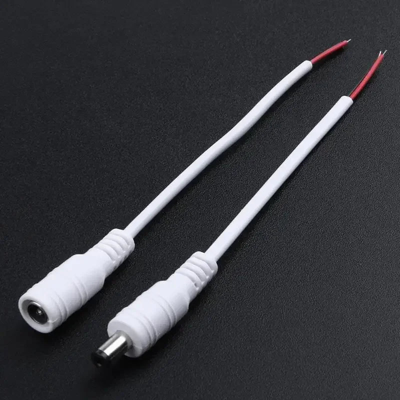 Câble d'Alimentation Mâle et Femelle de 5/10x5.5mm, Connecteur d'Adaptateur Jack pour CCTV, Document Unique 2.1, 3528, Bande Lumineuse LED, 1/5050 Pièces