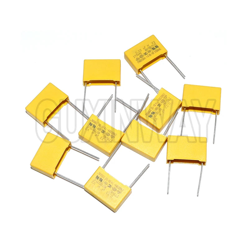 10 pièces X2 condensateur de sécurité 15mm 275VAC 275V 0.022UF 0.047UF 0.1UF 0.15UF 0.22UF 0.33UF 0.47UF 0.68UF 1UF film de polypropylène