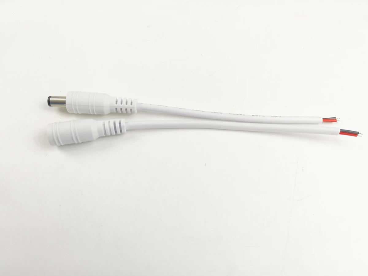 Câble d'Alimentation Mâle et Femelle de 5/10x5.5mm, Connecteur d'Adaptateur Jack pour CCTV, Document Unique 2.1, 3528, Bande Lumineuse LED, 1/5050 Pièces