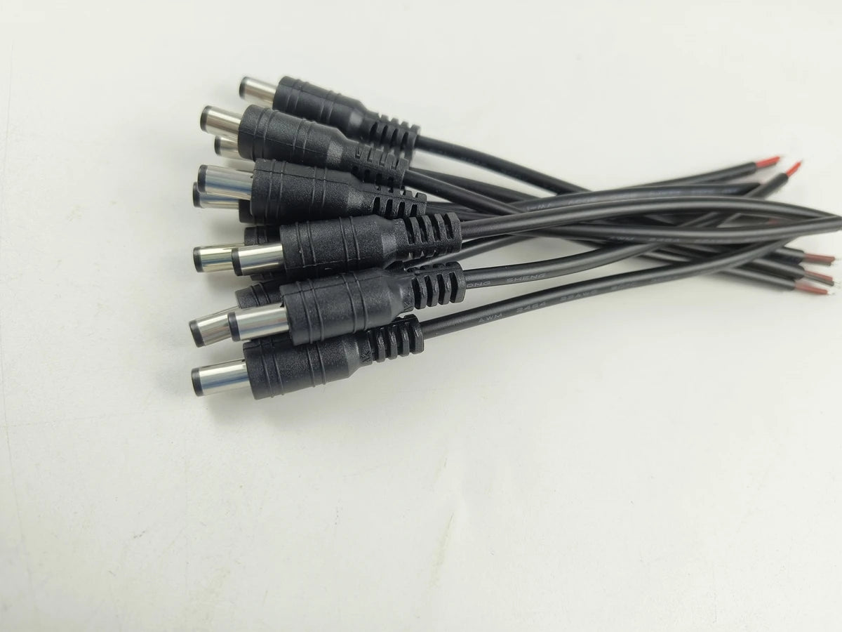 Câble d'Alimentation Mâle et Femelle de 5/10x5.5mm, Connecteur d'Adaptateur Jack pour CCTV, Document Unique 2.1, 3528, Bande Lumineuse LED, 1/5050 Pièces