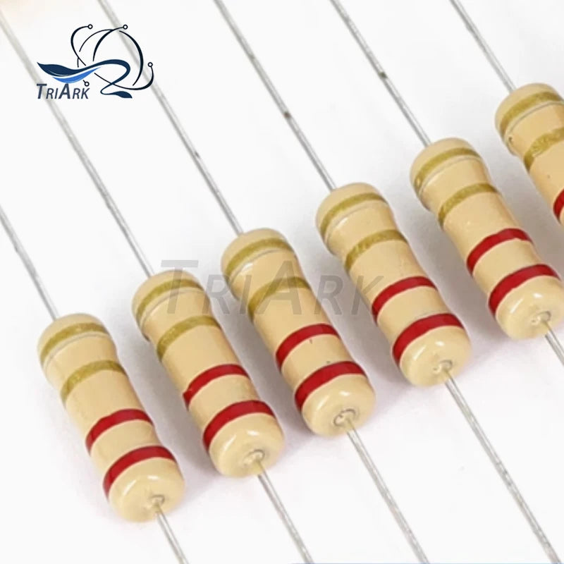 Résistances à Film de carbone 1/2W 5% 0,1r ~ 10M, 100R 220R 1K 1.5K 2.2K 3K 4.7K 10K 22K 47K 100K 1M 100 220 2K 4K7 Ohm, 50 pièces