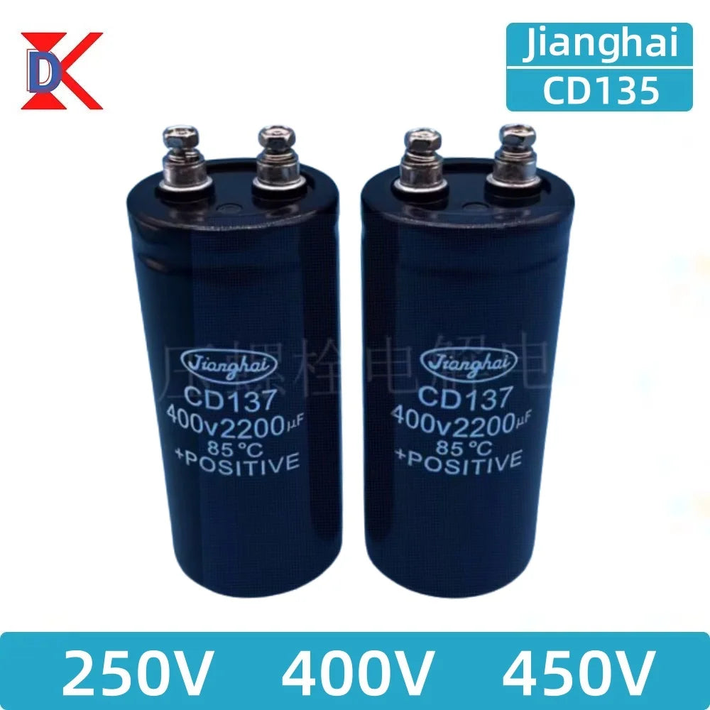 JiangHai-Boulon de puzzles électrolytiques Inverter, 250V, 400V, 450V, 1000UF, 1500UF, 1800UF, 2000UF, 2200UF, 2700UF, 3300UF, 3900UF, 4700UF 5600UF 6800UF 8200UF 10000UF 12000UF 15000UF 22000UF 33000UF