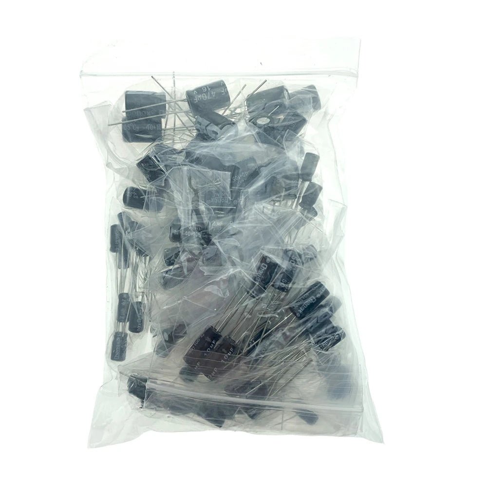 120/200/500 pièces 16V 25V 50V 0.1uF - 1000uF condensateur électrolytique en aluminium Kit assorti boîte 1uF 4.7uF 10uF 47uF 220uF 330uF 470uF