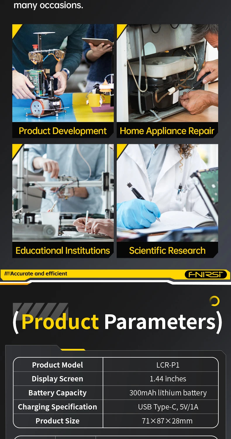 FNIRSI LCR-P1 testeur de Transistor Diode Triode capacité résistance LCR ESR mètre MOSFET NPN PNP SMD testeur multifonction