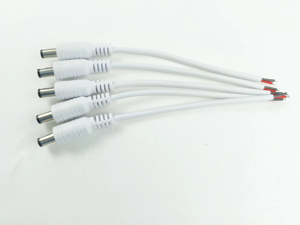 Câble d'Alimentation Mâle et Femelle de 5/10x5.5mm, Connecteur d'Adaptateur Jack pour CCTV, Document Unique 2.1, 3528, Bande Lumineuse LED, 1/5050 Pièces