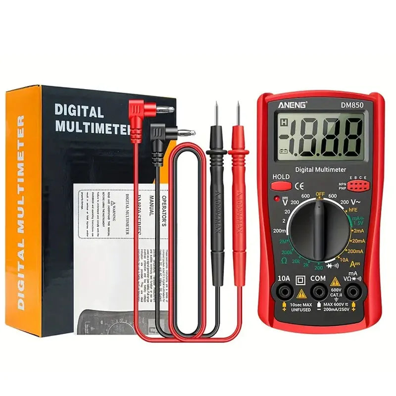 Multimètre numérique professionnel DM850 1999, testeur de tension AC/DC automatique, ampèremètre de courant Ohm, sonde de Test, outil de détection professionnel