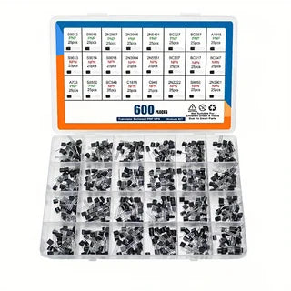 600 pièces 24 valeurs TO-92 NPN PNP Transistor Kit transistors en silicium à usage général pour le bricolage et les réparations électroniques
