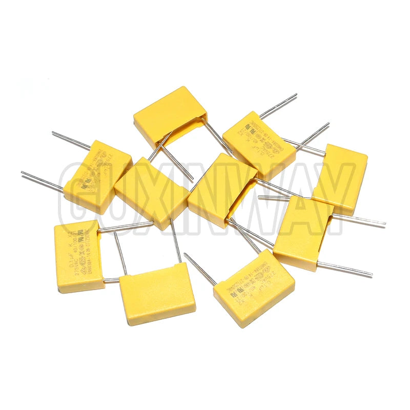 10 pièces X2 condensateur de sécurité 15mm 275VAC 275V 0.022UF 0.047UF 0.1UF 0.15UF 0.22UF 0.33UF 0.47UF 0.68UF 1UF film de polypropylène