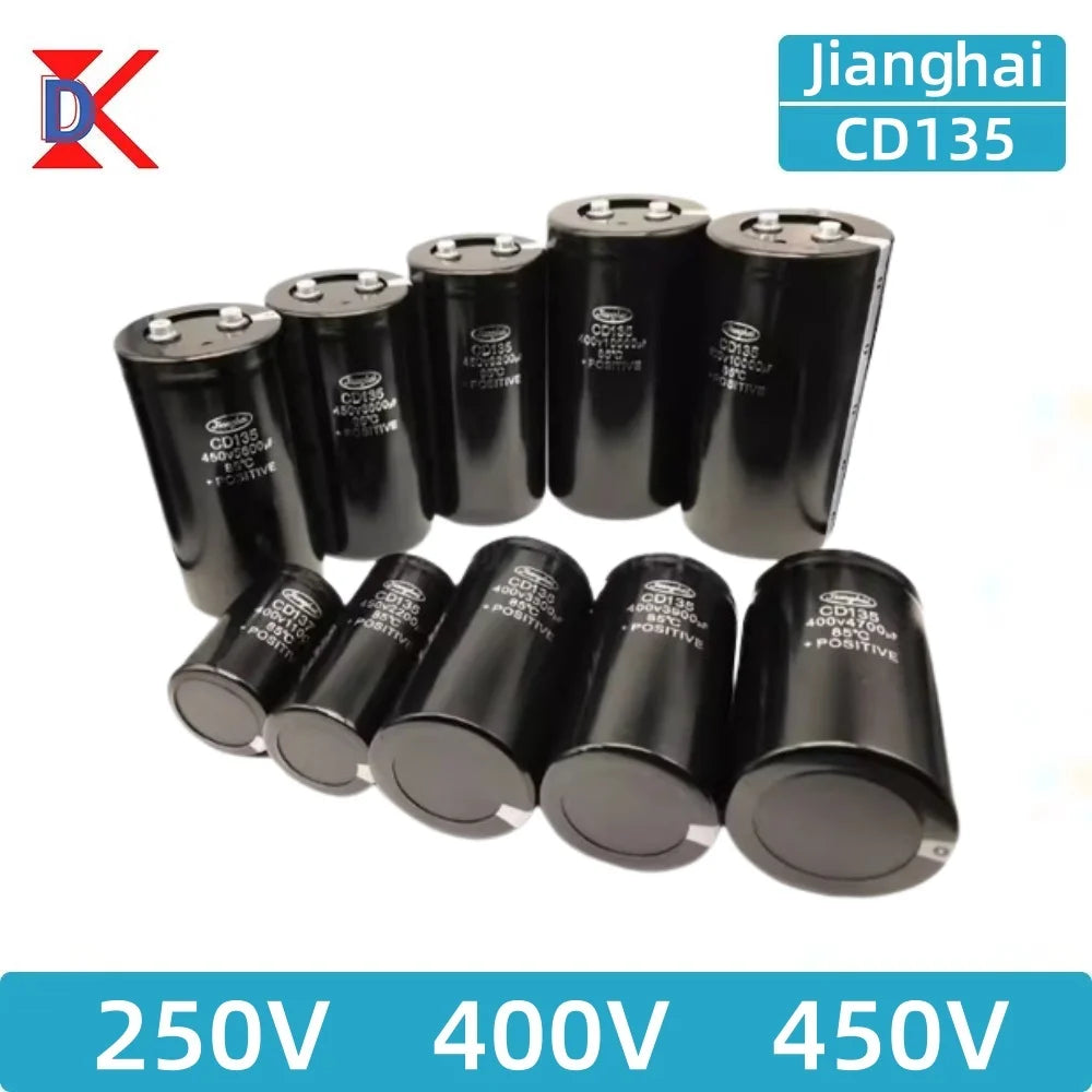 JiangHai-Boulon de puzzles électrolytiques Inverter, 250V, 400V, 450V, 1000UF, 1500UF, 1800UF, 2000UF, 2200UF, 2700UF, 3300UF, 3900UF, 4700UF 5600UF 6800UF 8200UF 10000UF 12000UF 15000UF 22000UF 33000UF
