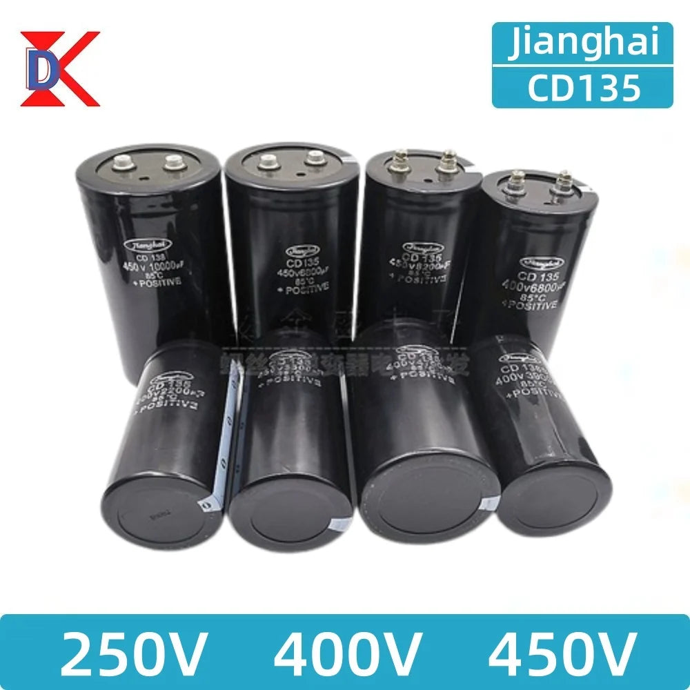 JiangHai-Boulon de puzzles électrolytiques Inverter, 250V, 400V, 450V, 1000UF, 1500UF, 1800UF, 2000UF, 2200UF, 2700UF, 3300UF, 3900UF, 4700UF 5600UF 6800UF 8200UF 10000UF 12000UF 15000UF 22000UF 33000UF