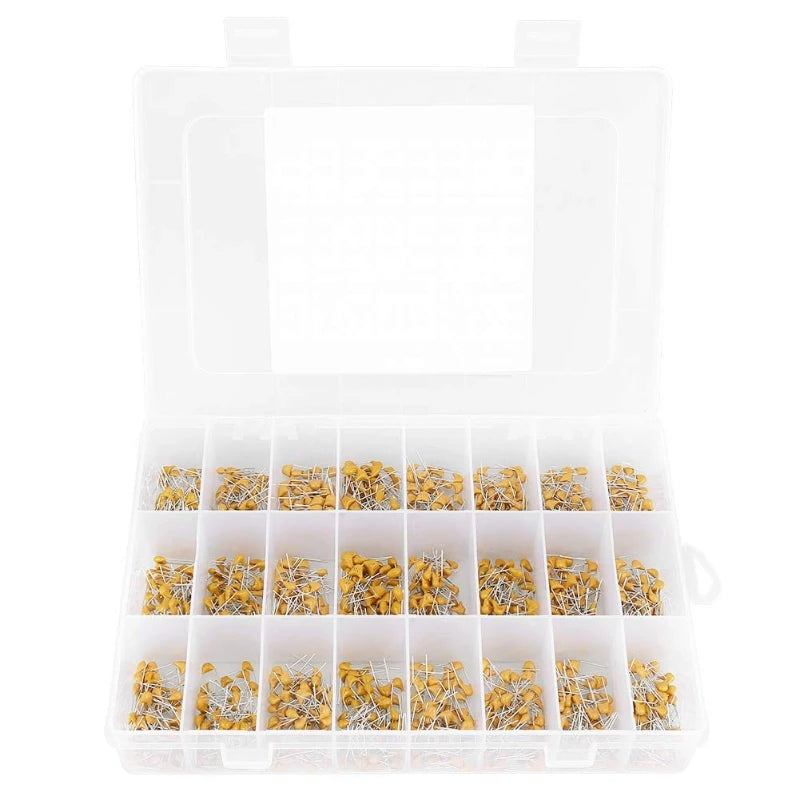 Kit de puzzles en céramique monolithique multicouche, 10pF-10uF, 50V, avec boîte, 24 spécifications, 1200 pièces