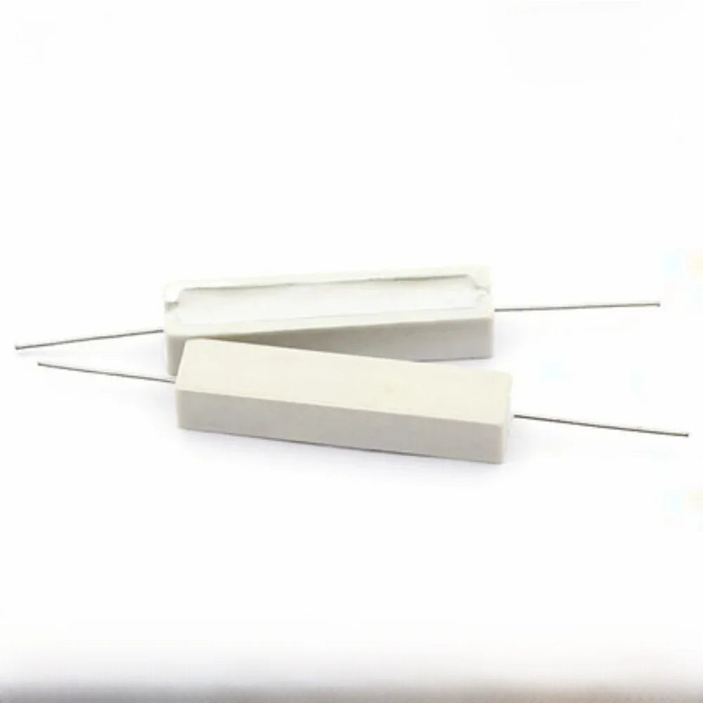 10 pièces, résistance en ciment céramique 10W 5% dans un paquet 0.1R 0.22 0.33 0.5 Ohm 6.8K 0.25R 0.5R 3R 12R 100R 1K 10K résistances Non inductives