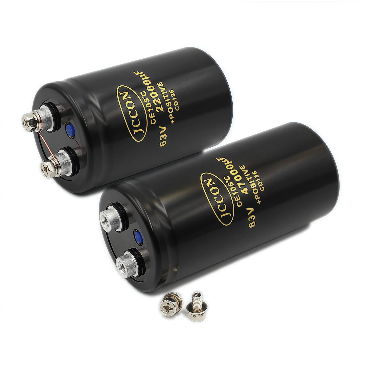 1 pièces 63v 22000uf 63v 47000uf nouveau condensateur à montage sur boulon JCCON adapté aux onduleurs/Machine à souder/grands condensateurs à vis