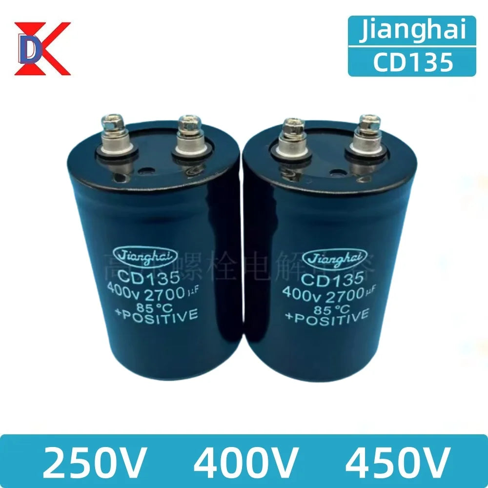 JiangHai-Boulon de puzzles électrolytiques Inverter, 250V, 400V, 450V, 1000UF, 1500UF, 1800UF, 2000UF, 2200UF, 2700UF, 3300UF, 3900UF, 4700UF 5600UF 6800UF 8200UF 10000UF 12000UF 15000UF 22000UF 33000UF