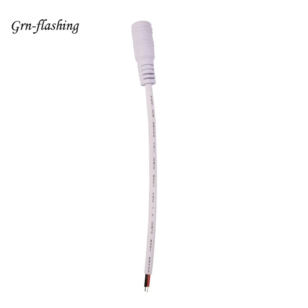 Câble d'Alimentation Mâle et Femelle de 5/10x5.5mm, Connecteur d'Adaptateur Jack pour CCTV, Document Unique 2.1, 3528, Bande Lumineuse LED, 1/5050 Pièces