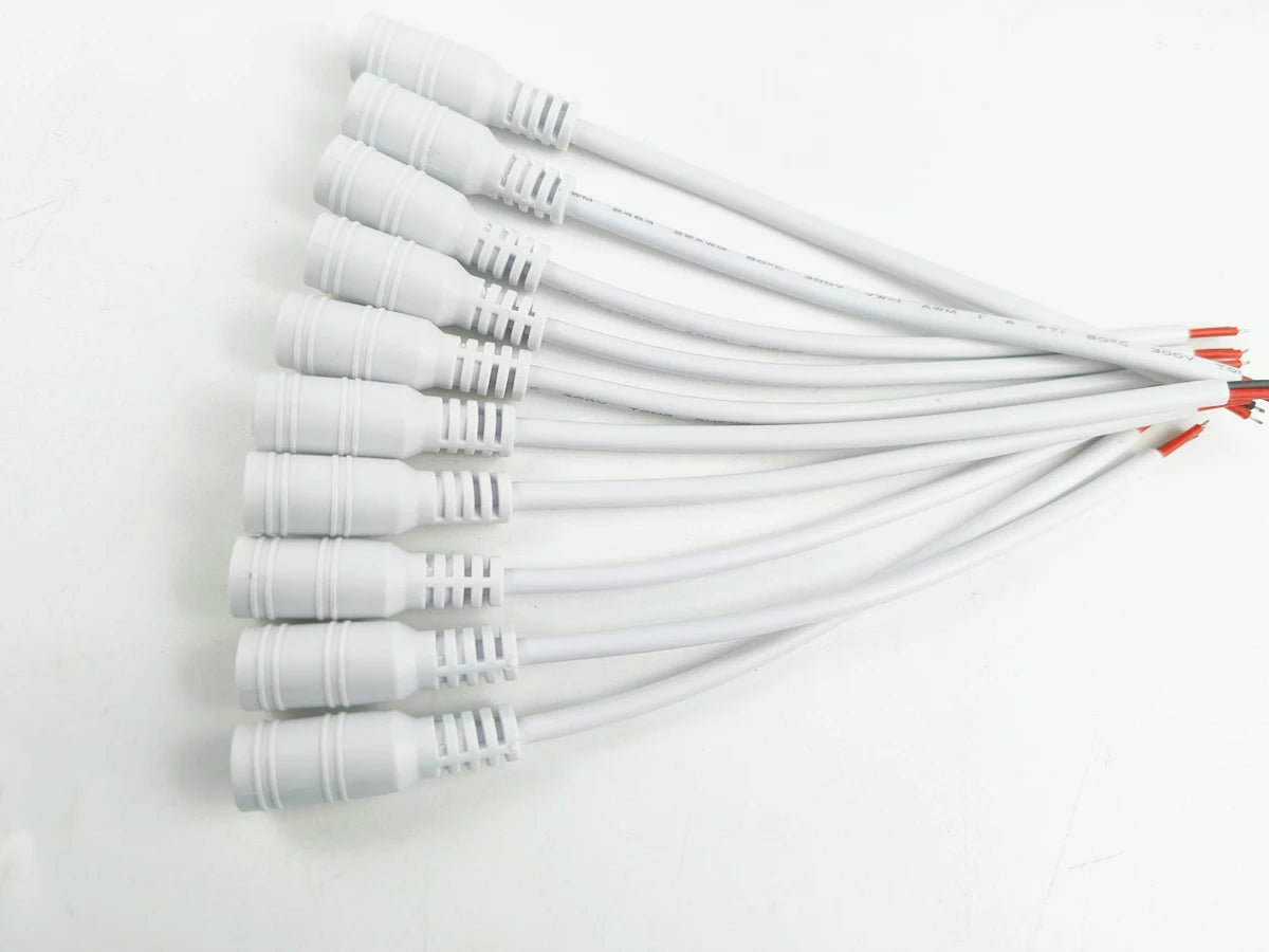 Câble d'Alimentation Mâle et Femelle de 5/10x5.5mm, Connecteur d'Adaptateur Jack pour CCTV, Document Unique 2.1, 3528, Bande Lumineuse LED, 1/5050 Pièces