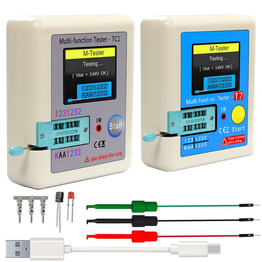 LCR-TC1 1.8 "TFT LCD affichage multimètre Transistor testeur Diode Triode condensateur résistance Test mètre MOSFET NPN PNP Triac MOS