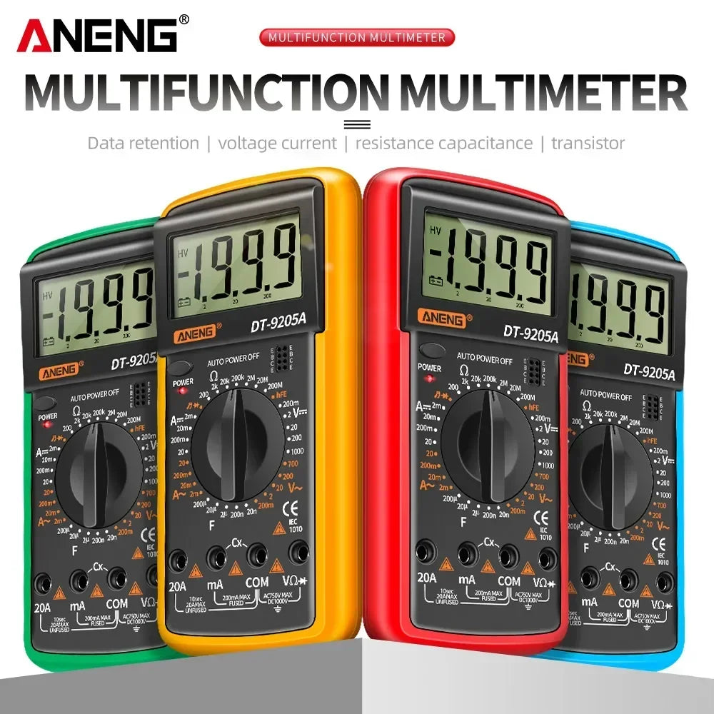 ANENG DT9205A multimètre numérique testeur de Transistor AC/DC compteur de Test électrique NCV professionnel analogique gamme automatique multimètre