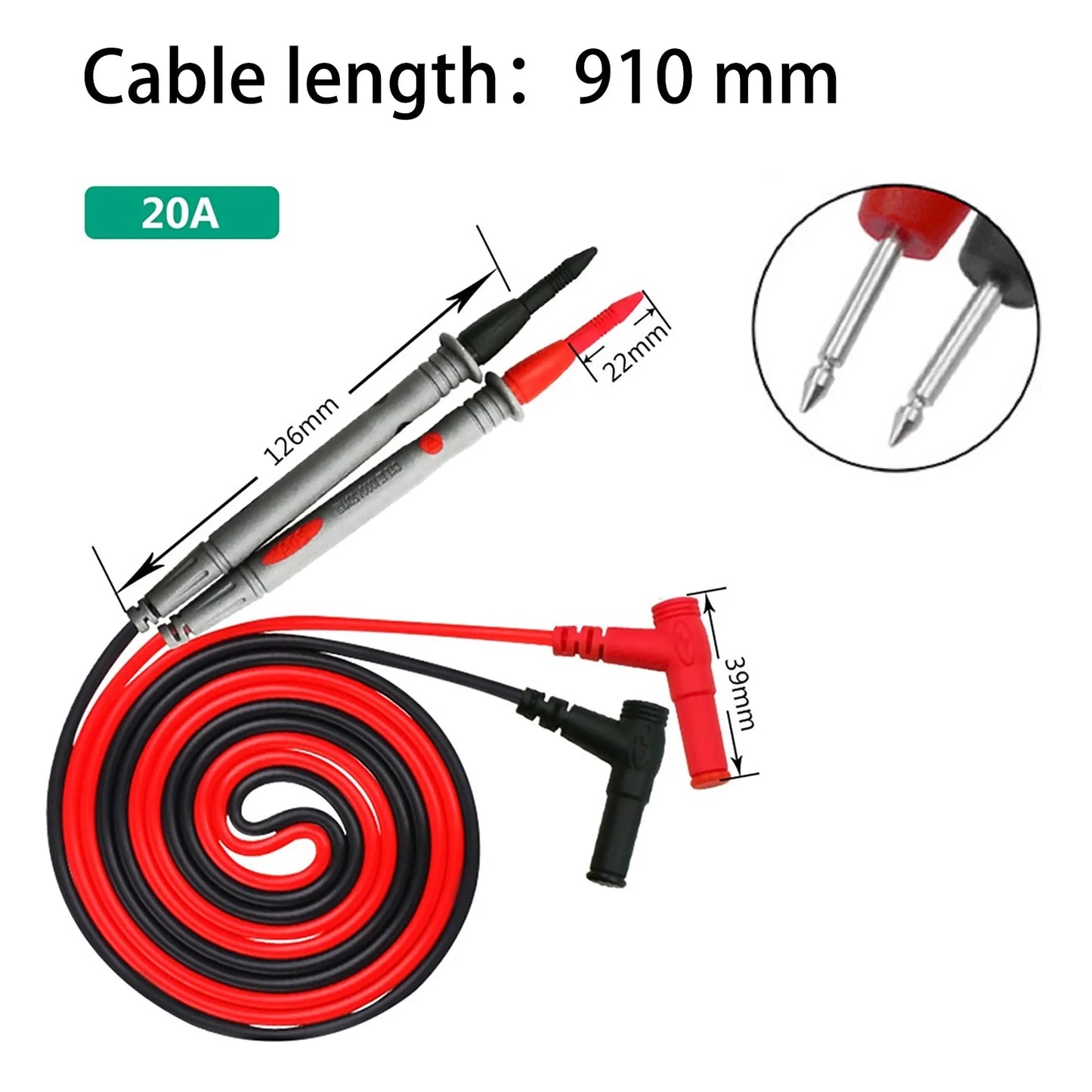Têtes de Test multimètre 20A 1000V, broche d'aiguille, tête multimètre numérique, Kit de câbles de stylo, multimètre, voltmètre, Kit de testeur en Silicone