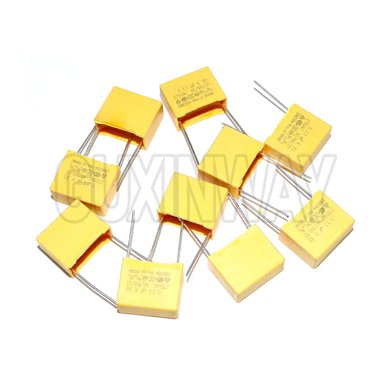 10 pièces X2 condensateur de sécurité 15mm 275VAC 275V 0.022UF 0.047UF 0.1UF 0.15UF 0.22UF 0.33UF 0.47UF 0.68UF 1UF film de polypropylène