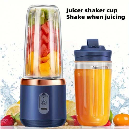 1 400ml Wireless Portable Electric Juicer | Vibrating Screen, Type-C Charging Juicer with Dual Cups, Multi-Functional Juice Cup Blender for Vegetables, Fruits, and Smoothies