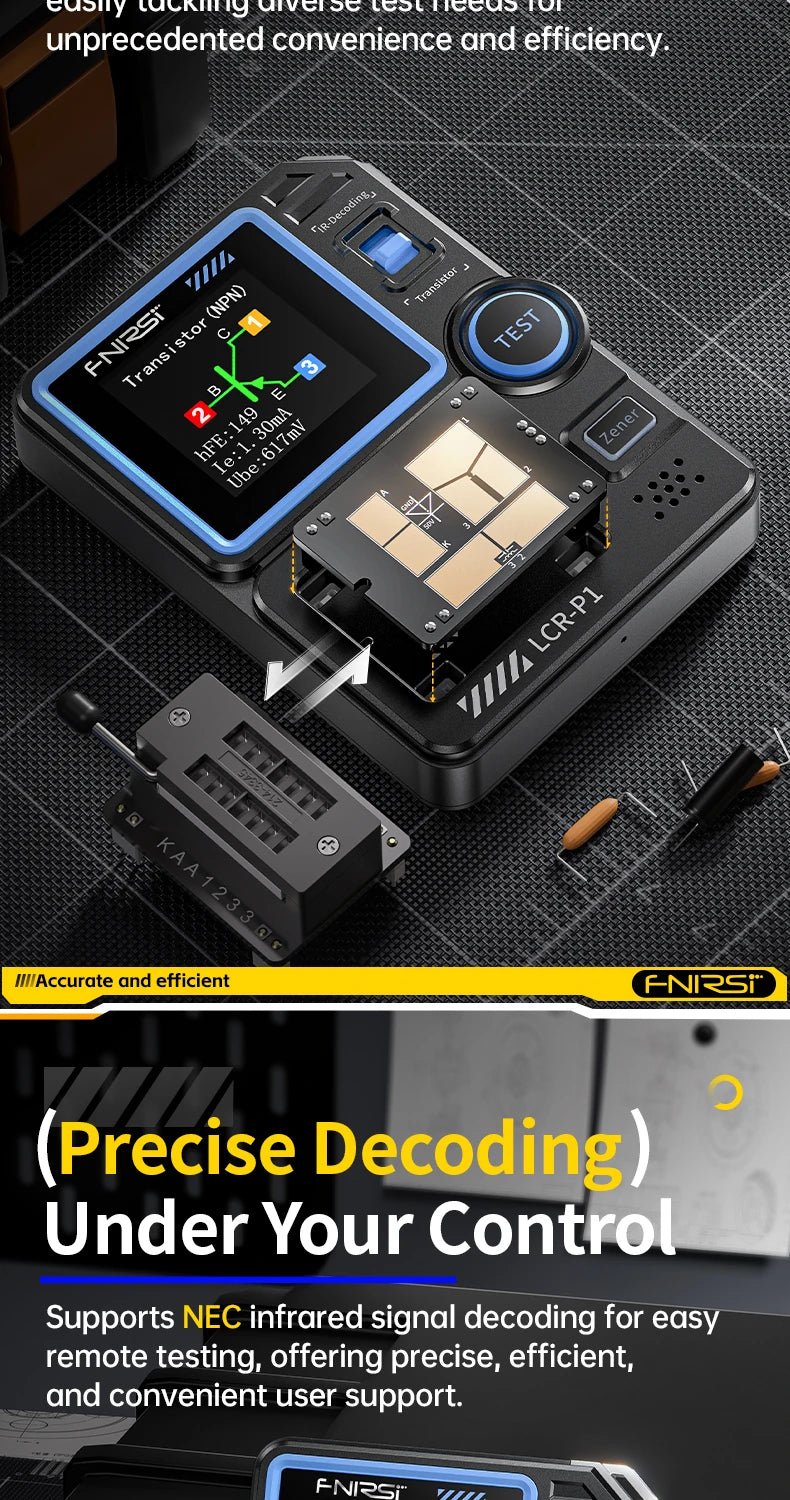 FNIRSI LCR - P1 testeur de Transistor Diode Triode capacité résistance LCR ESR mètre MOSFET NPN PNP SMD testeur multifonction - electronique val - alain