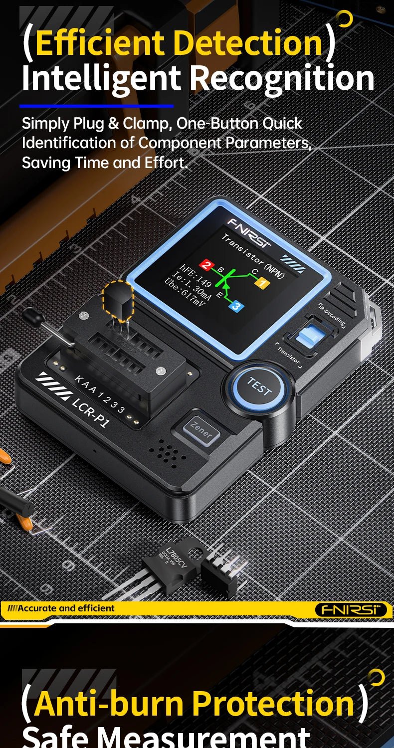 FNIRSI LCR - P1 testeur de Transistor Diode Triode capacité résistance LCR ESR mètre MOSFET NPN PNP SMD testeur multifonction - electronique val - alain