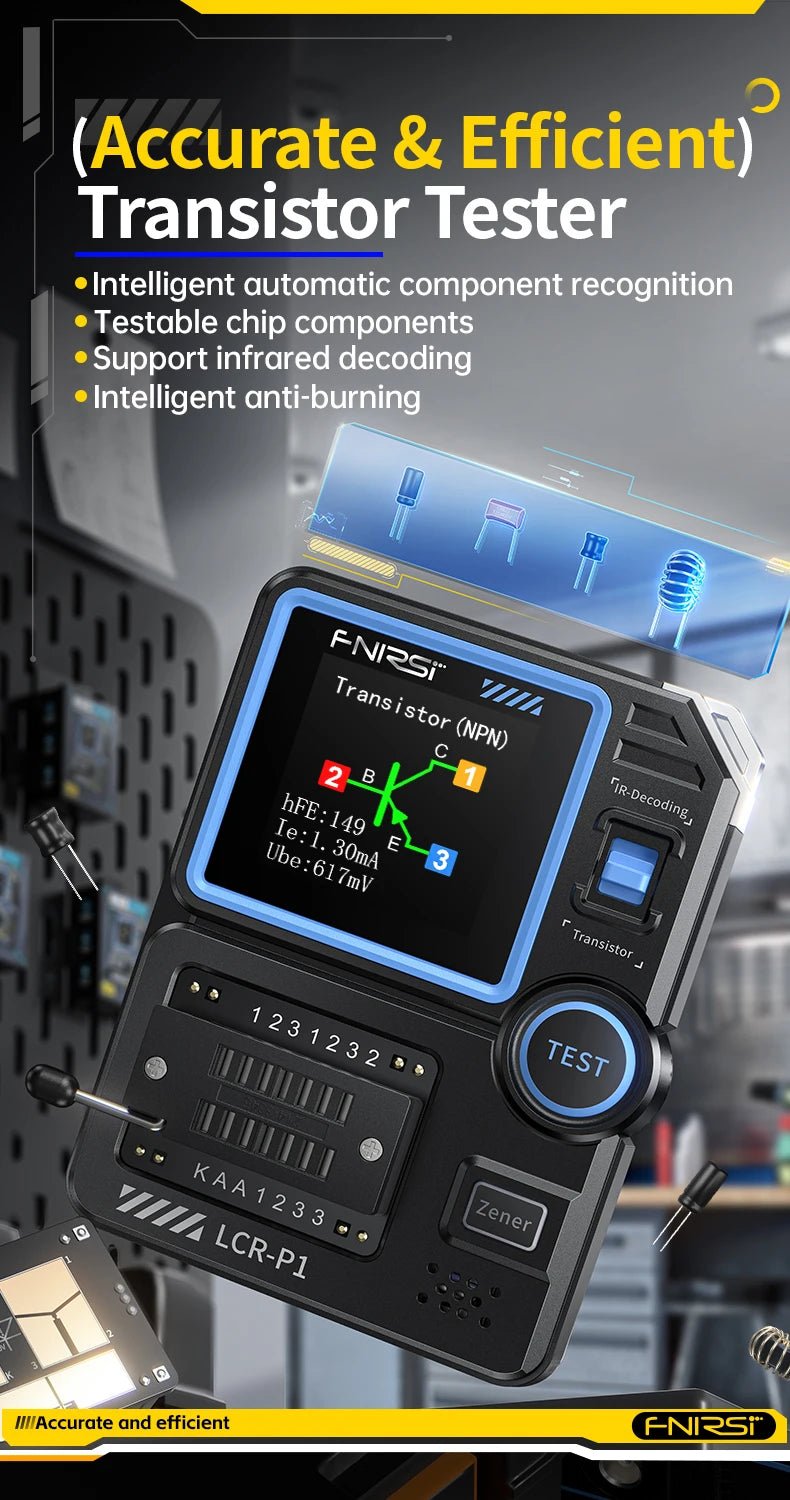 FNIRSI LCR - P1 testeur de Transistor Diode Triode capacité résistance LCR ESR mètre MOSFET NPN PNP SMD testeur multifonction - electronique val - alain