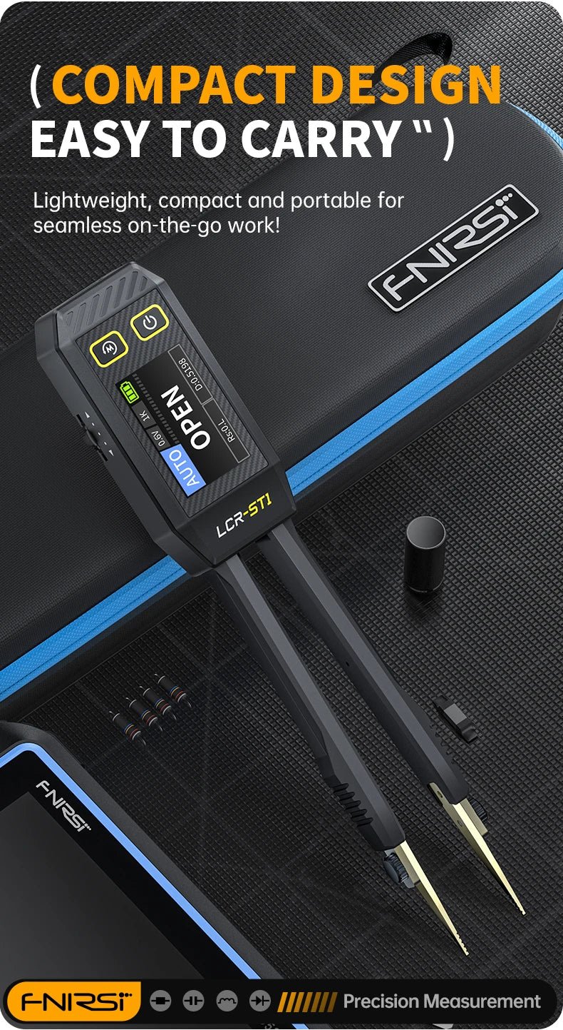FNIRSI LCR - ST1 Mini pince à épiler intelligente LCR SMD ESR testeur résistance capacité Inductance continuité Diode Test outils de mesure - electronique val - alain