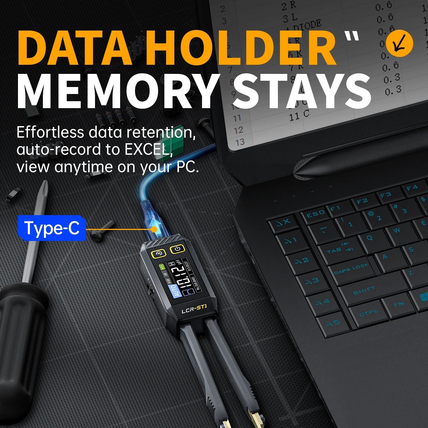 FNIRSI LCR - ST1 Mini pince à épiler intelligente LCR SMD ESR testeur résistance capacité Inductance continuité Diode Test outils de mesure - electronique val - alain