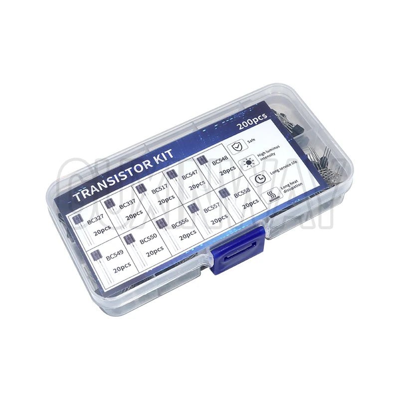 Kit de transistors BJT, 200 pièces, Transistors de puissance bipolaires A1015 BC327 BC337 C1815 S8050 S8850 2N2222 2N2907 2N3904 2N3906 PNP NPN - electronique val - alain