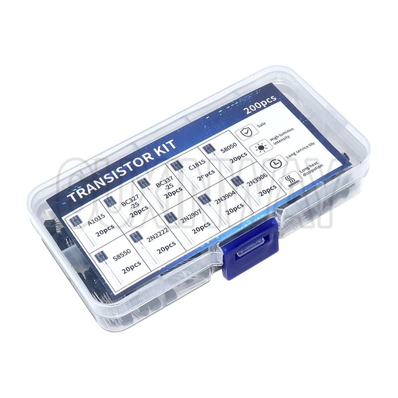 Kit de transistors BJT, 200 pièces, Transistors de puissance bipolaires A1015 BC327 BC337 C1815 S8050 S8850 2N2222 2N2907 2N3904 2N3906 PNP NPN - electronique val - alain