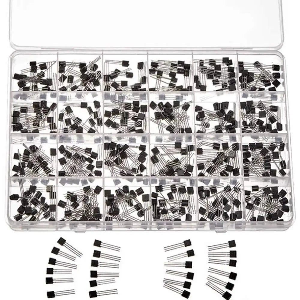 Kit de ul BJT à triode, A1015, BC327, BC337, C1815, S8050, S8850, 2N2222, 2N2907, 2N3904, 2N3906, TO92, PNP, NPN, 480 pièces - electronique val - alain