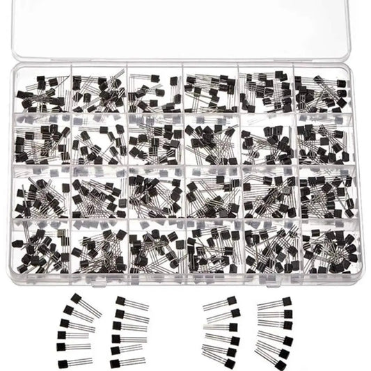 Kit de ul BJT à triode, A1015, BC327, BC337, C1815, S8050, S8850, 2N2222, 2N2907, 2N3904, 2N3906, TO92, PNP, NPN, 480 pièces - electronique val - alain