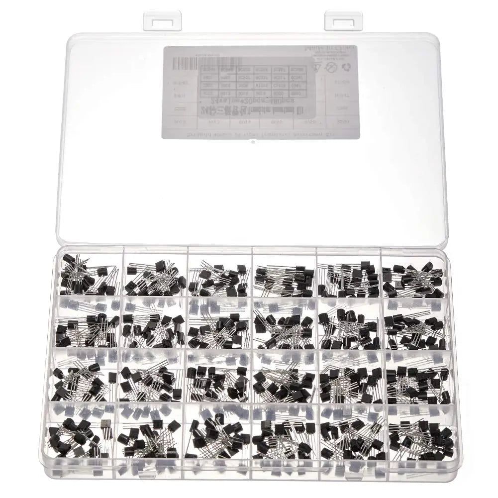 Kit de ul BJT à triode, A1015, BC327, BC337, C1815, S8050, S8850, 2N2222, 2N2907, 2N3904, 2N3906, TO92, PNP, NPN, 480 pièces - electronique val - alain